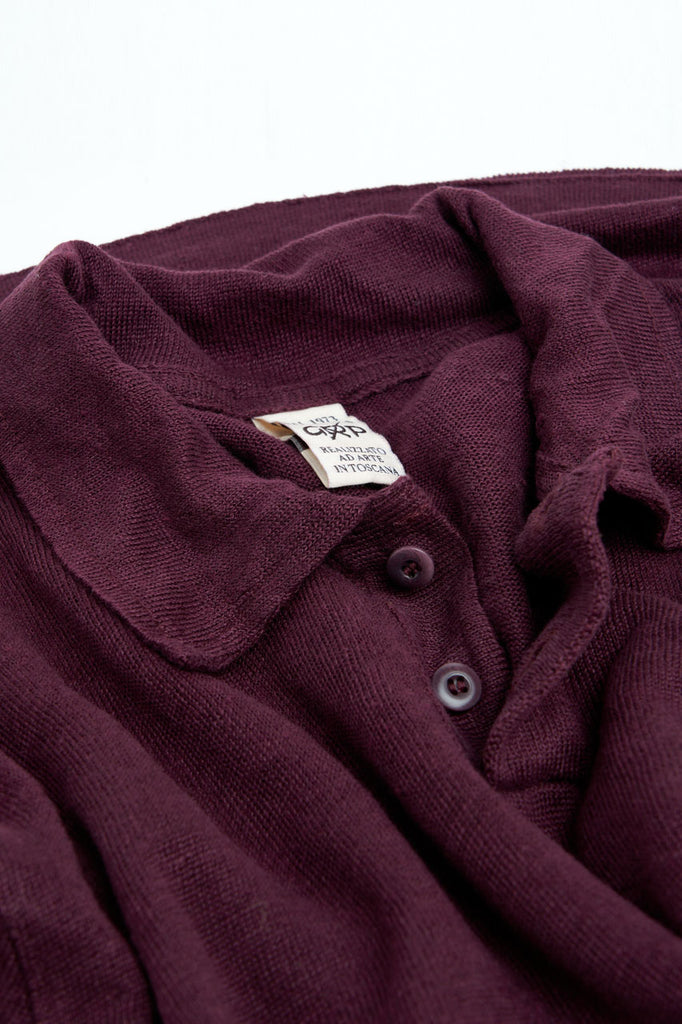 GRP Knitwear 2-Button-Polo PL 10 Linen Knit Bordeaux