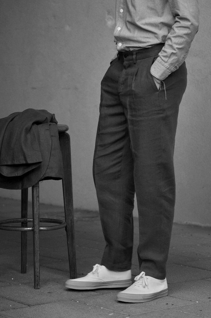 Salvatore Piccolo Pants Marcello BMN14 Linen Green