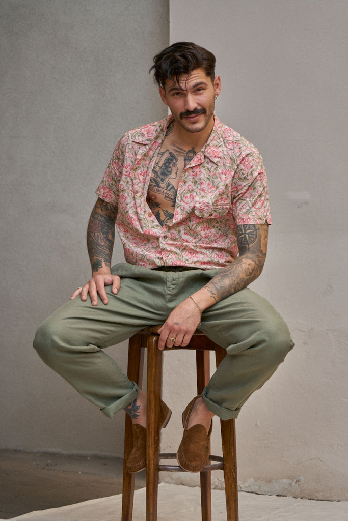 Scarti Lab Camp Shirt 336-SL537 Pink | SUNSETSTAR