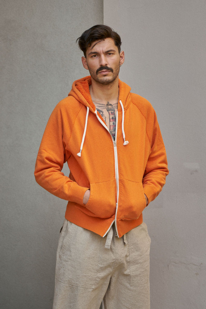 Wonder Looper Zip Hoodie Super Looper French Terry Orange | SUNSETSTAR