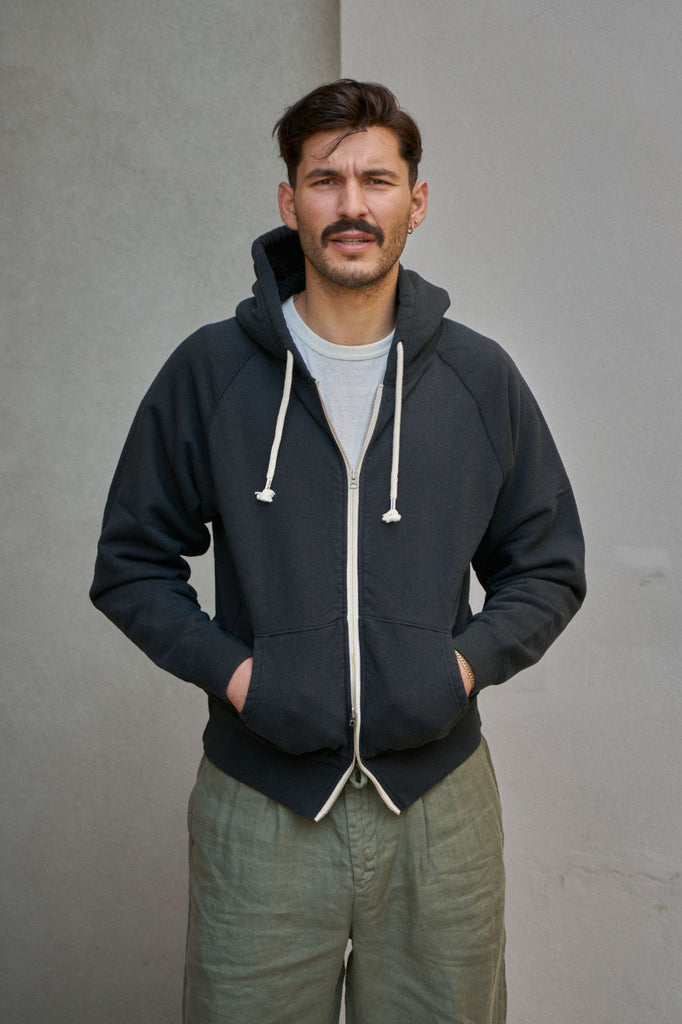 Wonder Looper Zip Hoodie Super Looper French Terry Sumi Black
