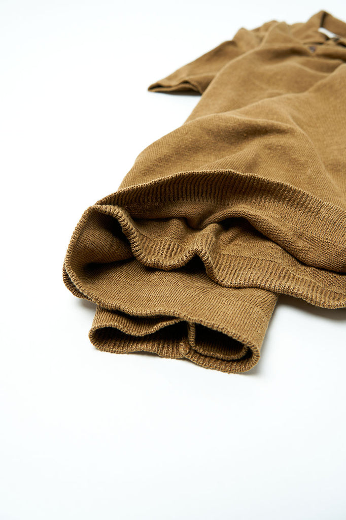 GRP Knitwear 2-Button-Polo SF PL 10 Linen Knit Tobacco