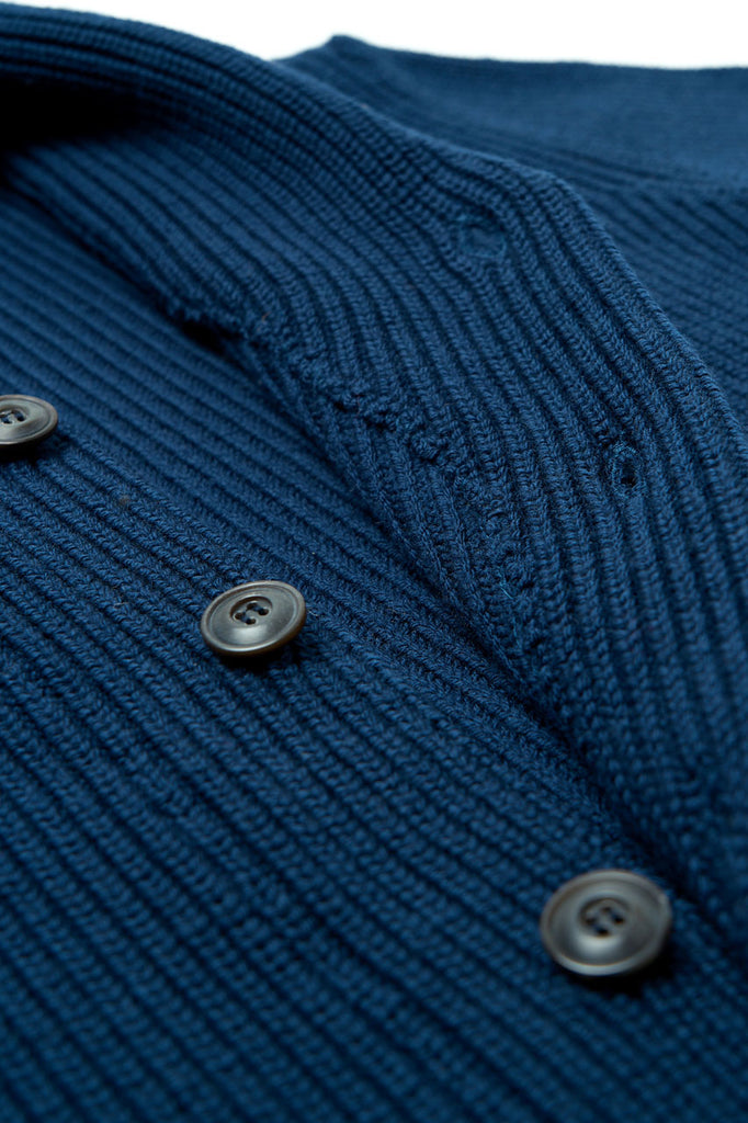 GRP Knitwear Shawl Collar Cardigan SF 7.01 Merino Blue