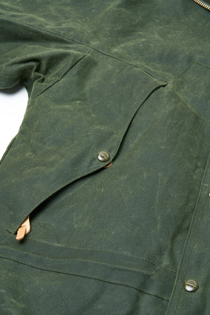 Manifattura Ceccarelli Waxed Mountain Jacket Wool Padded Dark Green