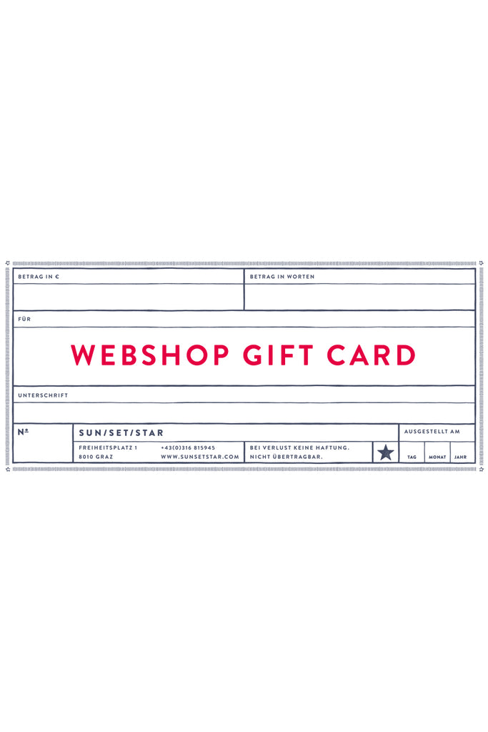 Sunsetstar Webshop Gift Card