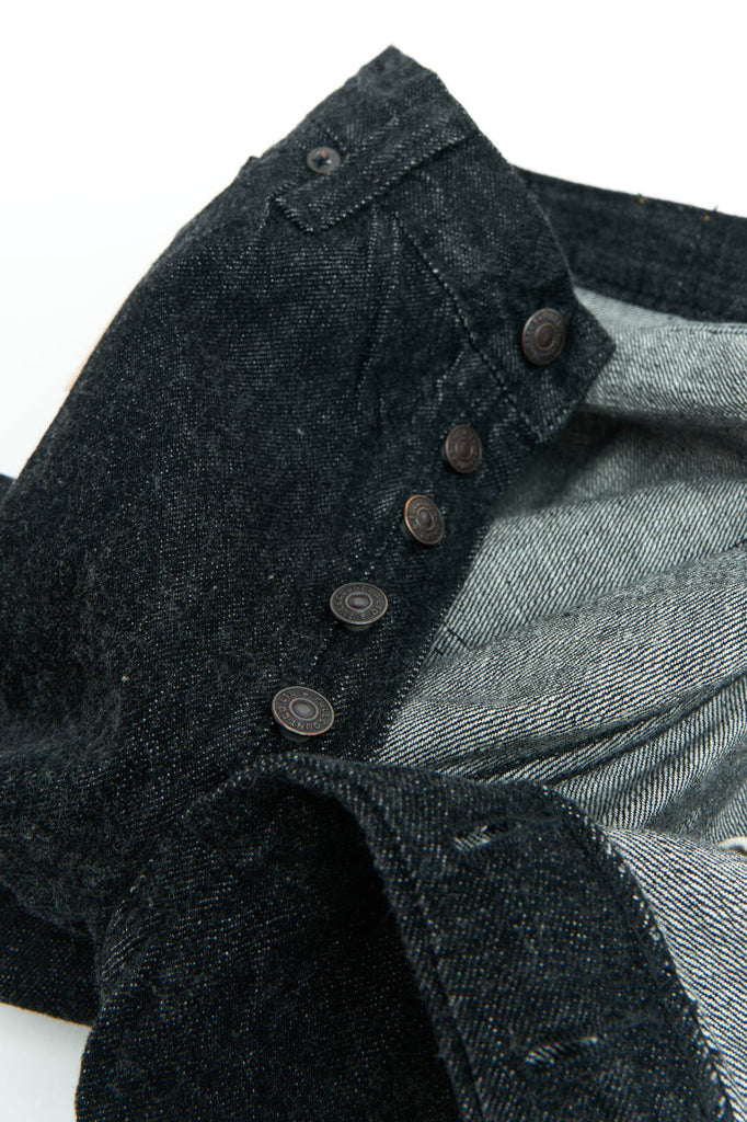 Fullcount 1101BKSS Straight Black Selvedge Denim 11.5oz