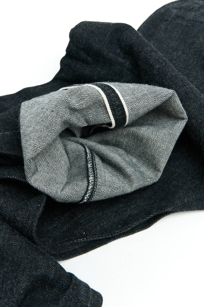 Fullcount 1101BKSS Straight Black Selvedge Denim 11.5oz