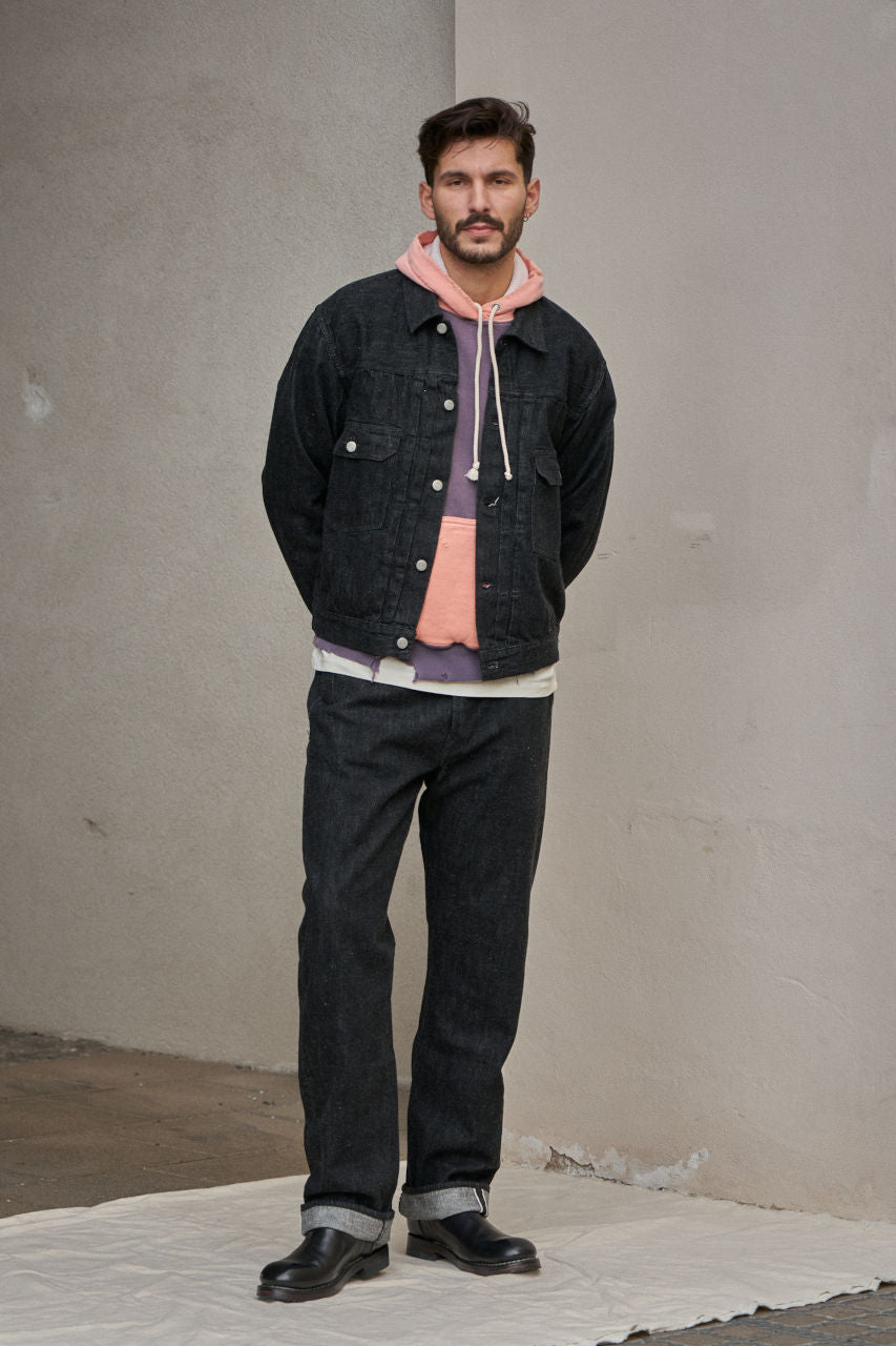 Fullcount 1101BKSS Straight Black Selvedge Denim 11.5oz | SUNSETSTAR
