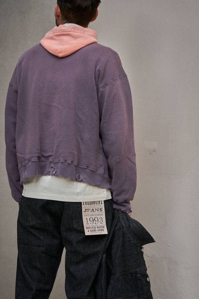 Fullcount 3770 Fading Double Face Hoodie Eggplant/Pink