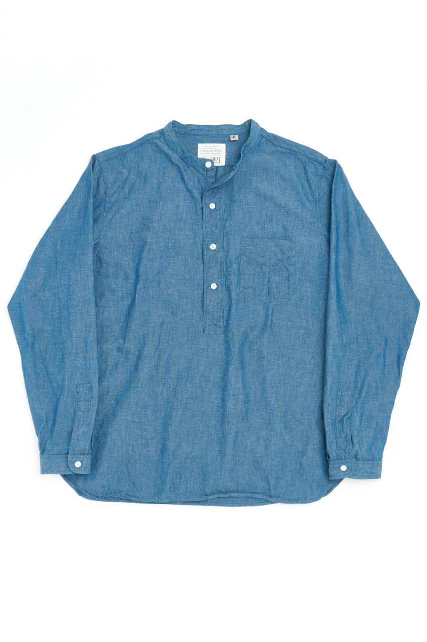 Fullcount Stand Collar Shirt 4900-21 Chambray | SUNSETSTAR