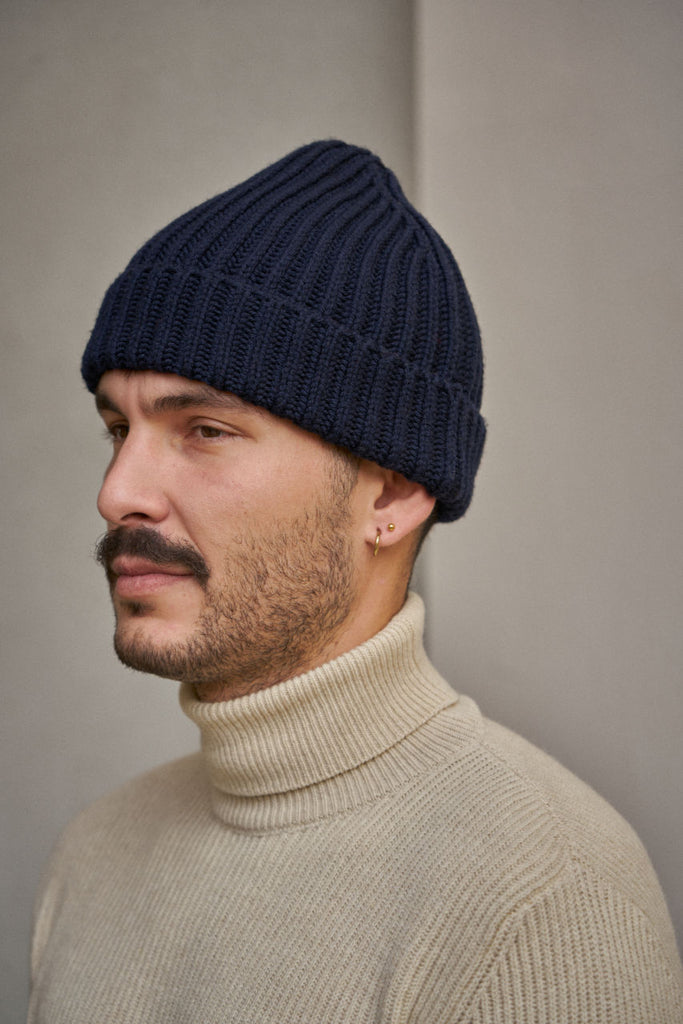 GRP Knitwear Beanie M 40 Merino Navy