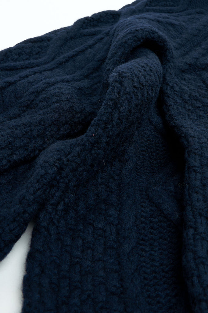 GRP X CASA-ISAAC Crew Neck Steve Merino/Cashmere Blend Navy