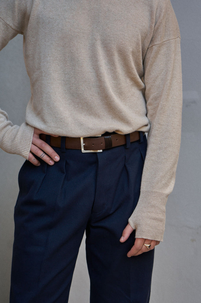 GRP X CASA-ISAAC Crew Neck Alpaca/Linen/Hemp Beige