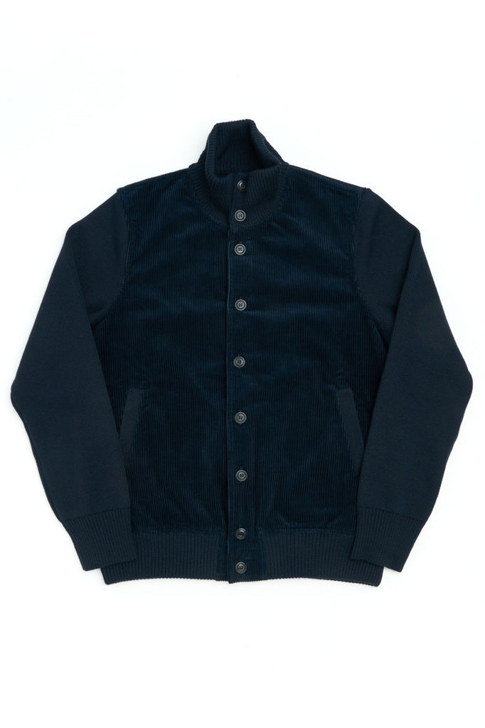 GRP Knitwear Button Jacket Corduroy/Merino Night Blue