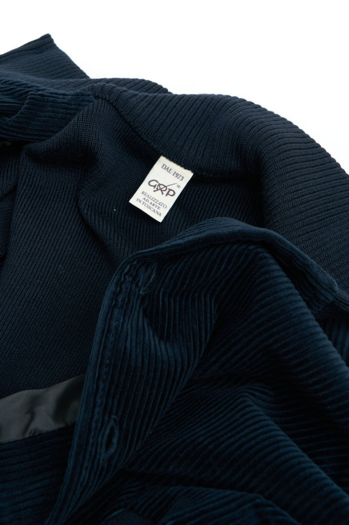 GRP Knitwear Button Jacket Corduroy/Merino Night Blue