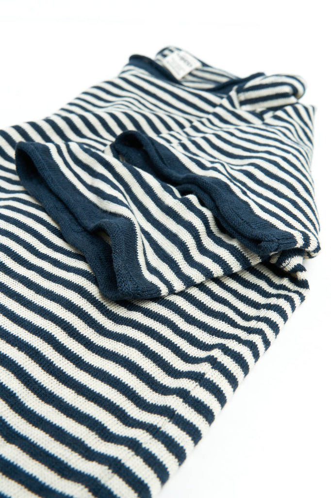 GRP Knitwear Crew Neck PLR 100 Linen Stripe Blue