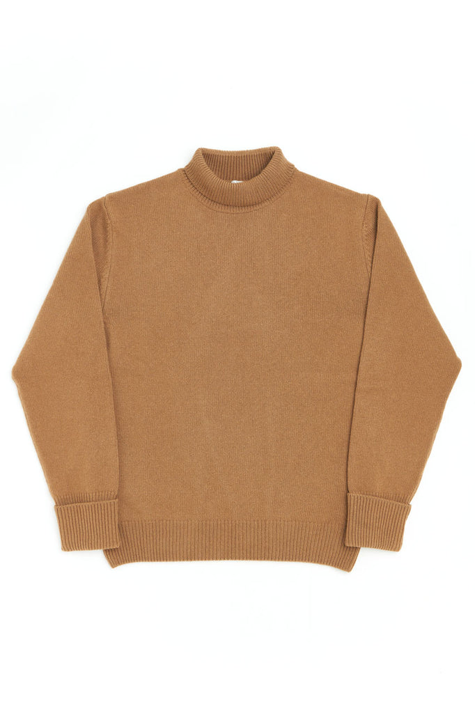 GRP Knitwear Mock Neck Sweater Merino/Casmere Blend Camel