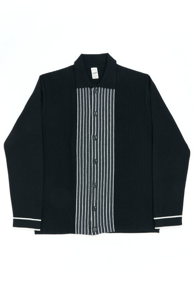 GRP Knitwear Open Polo Cardigan J2 Merino Black/Grey/Ecru