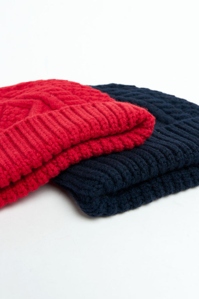 GRP X CASA-ISAAC Beanie Steve Merino/Cashmere Blend Navy