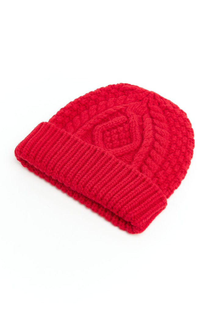 GRP X CASA-ISAAC Beanie Steve Merino/Cashmere Blend Red