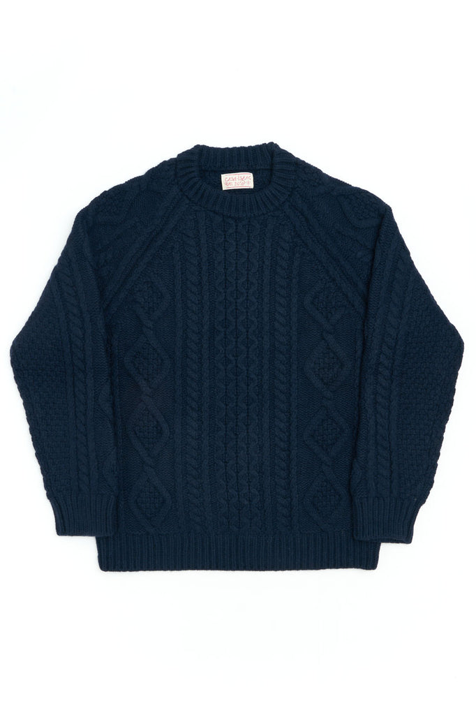 GRP X CASA-ISAAC Crew Neck Steve Merino/Cashmere Blend Navy