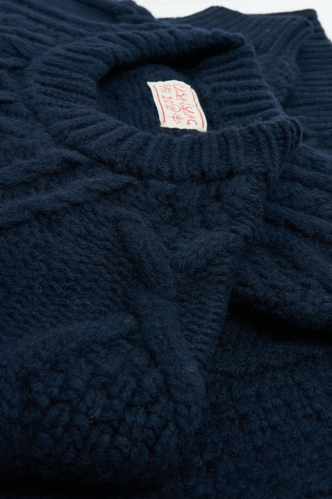 GRP X CASA-ISAAC Crew Neck Steve Merino/Cashmere Blend Navy