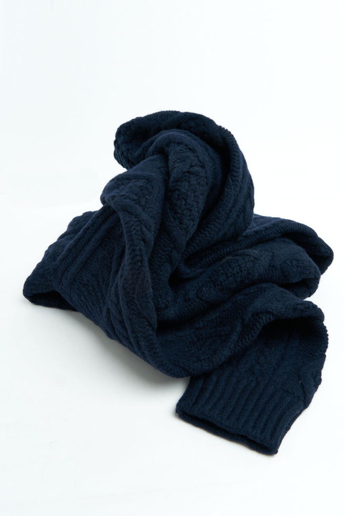 GRP X CASA-ISAAC Crew Neck Steve Merino/Cashmere Blend Navy