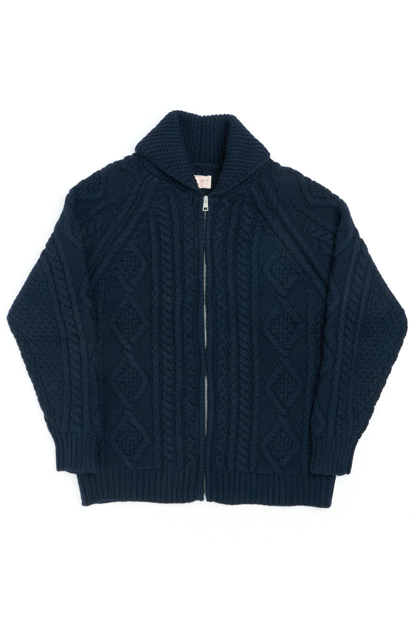 GRP X CASA-ISAAC Zip Jacket Steve Merino/Cashmere Blend Navy