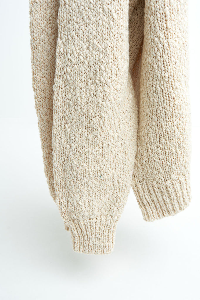 GRP X CASA-ISAAC Raglan Sweater Irregular Cotton Knit Ecru