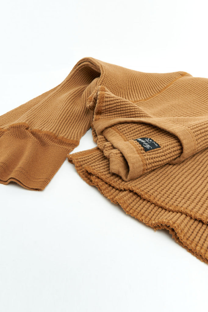 Homespun Knitwear Crew Thermal Bulky Waffle Bronze