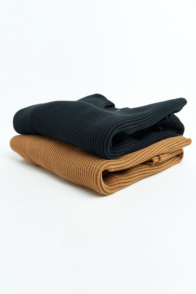 Homespun Knitwear Crew Thermal Bulky Waffle Bronze