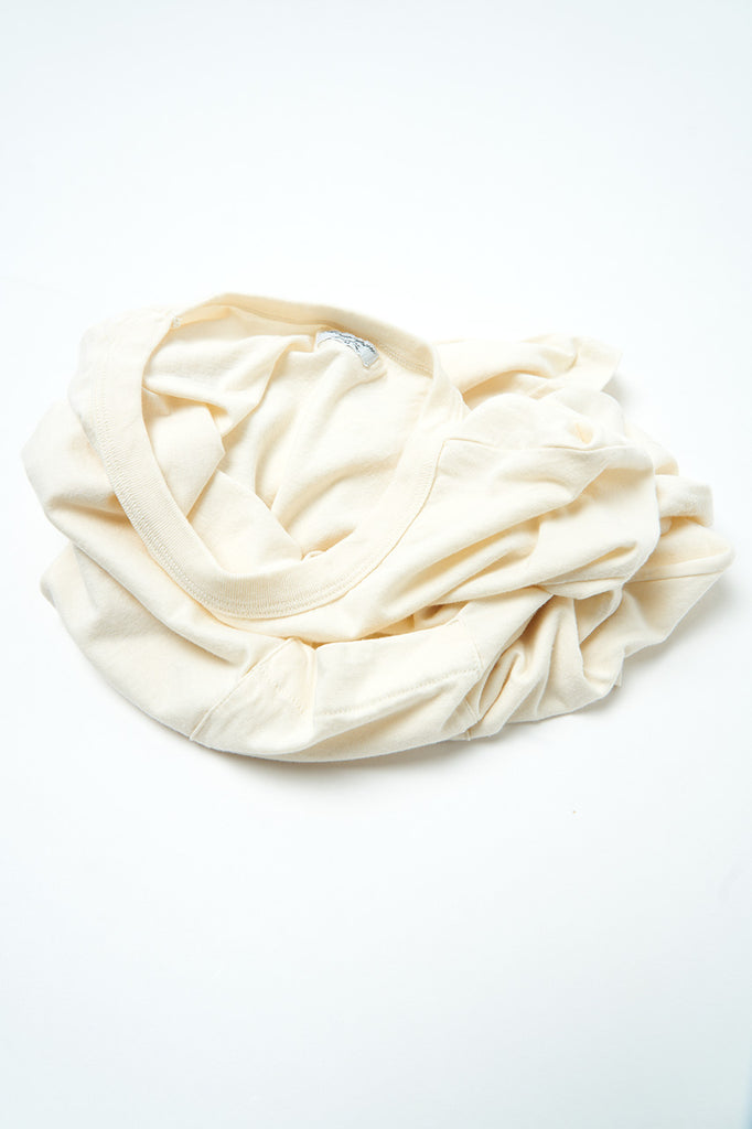 Homespun Knitwear Dad's Pocket Tee Supima Cotton White Sand