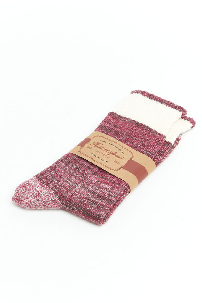 Homespun Knitwear Dustbowl Work Socks Burgundy