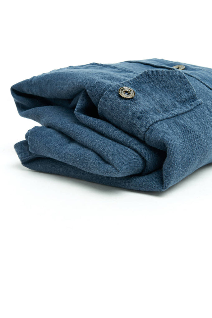 Indigofera Jeans Delray Shirt Linen Canvas Mood Indigo