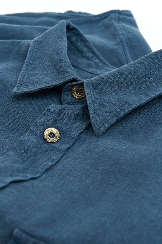 Indigofera Jeans Delray Shirt Linen Canvas Mood Indigo