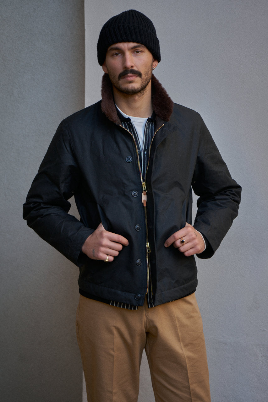 Waxed deck jacket top
