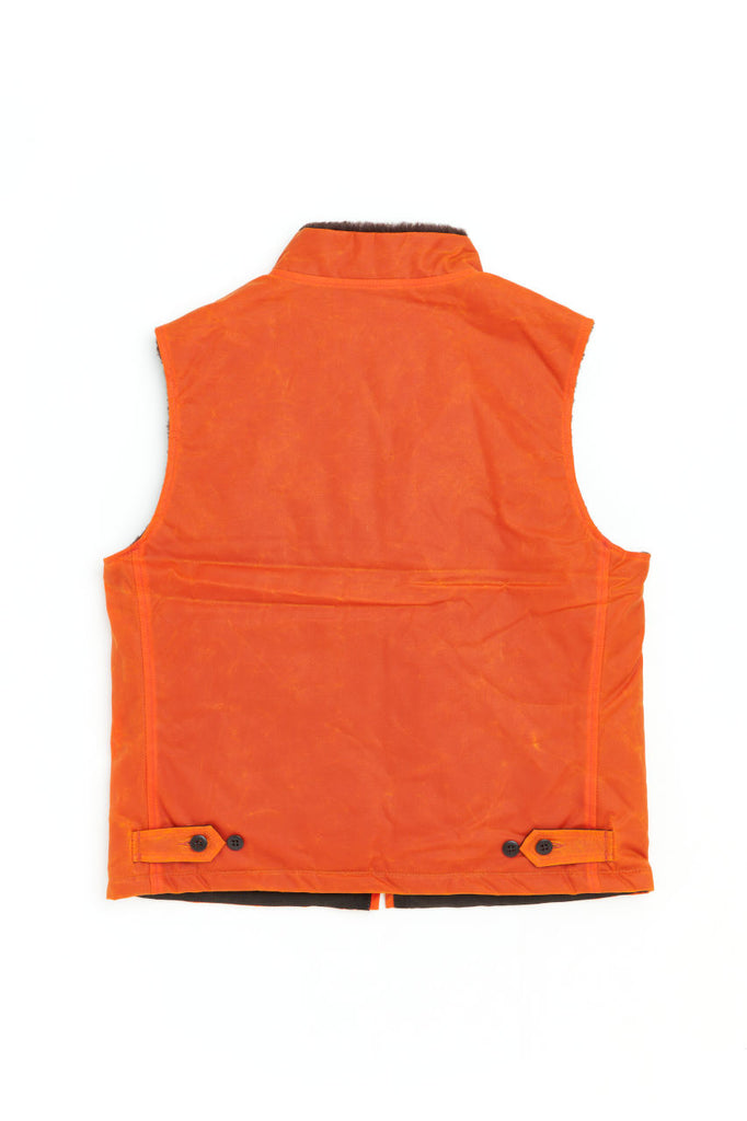 Manifattura Ceccarelli Waxed Mountain Vest Wool Teddy Fur Orange