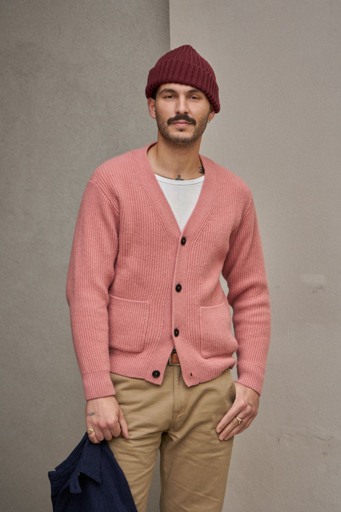 Merz b. Schwanen Relaxed Cardigan Merino/Cashmere Blend Rosewood