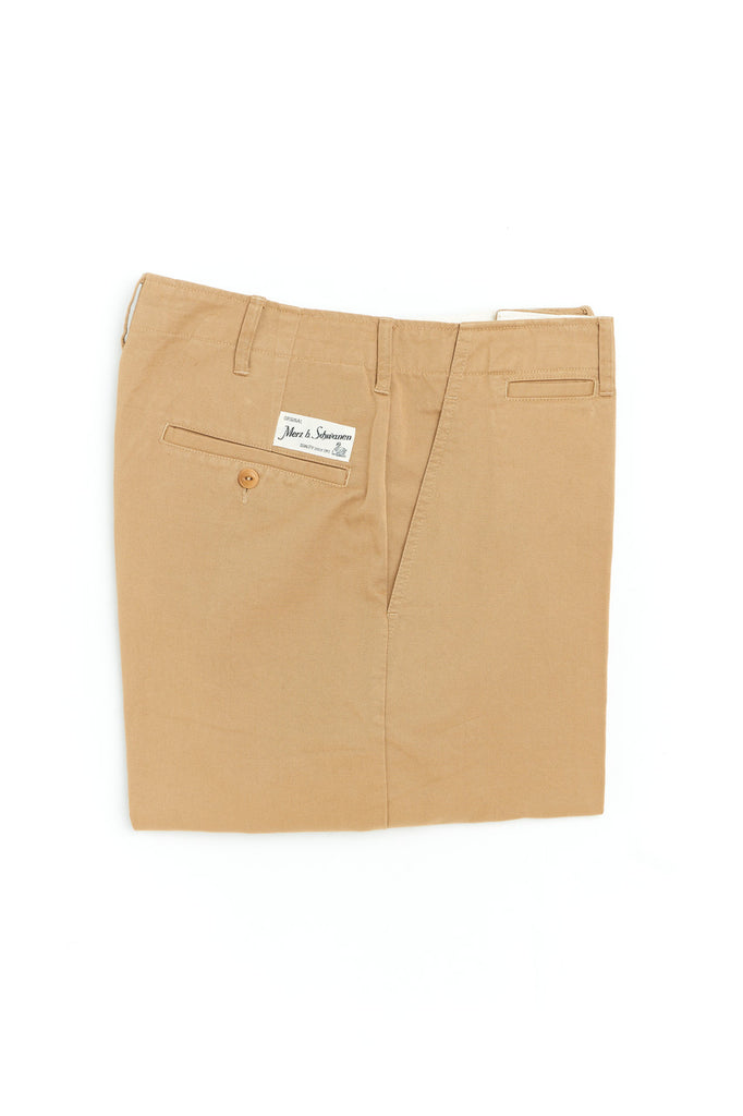 Merz b. Schwanen Relaxed Chino "01" Organic Cotton Khaki