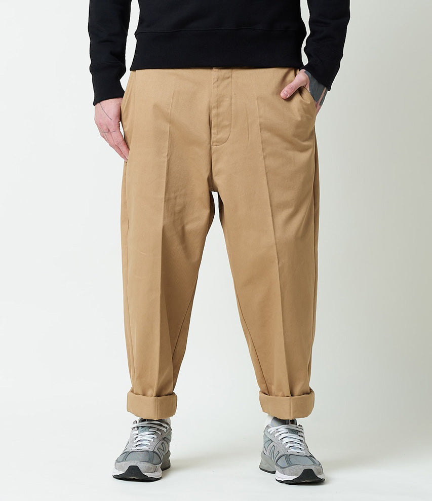 Merz b. Schwanen Relaxed Chino "01" Organic Cotton Khaki