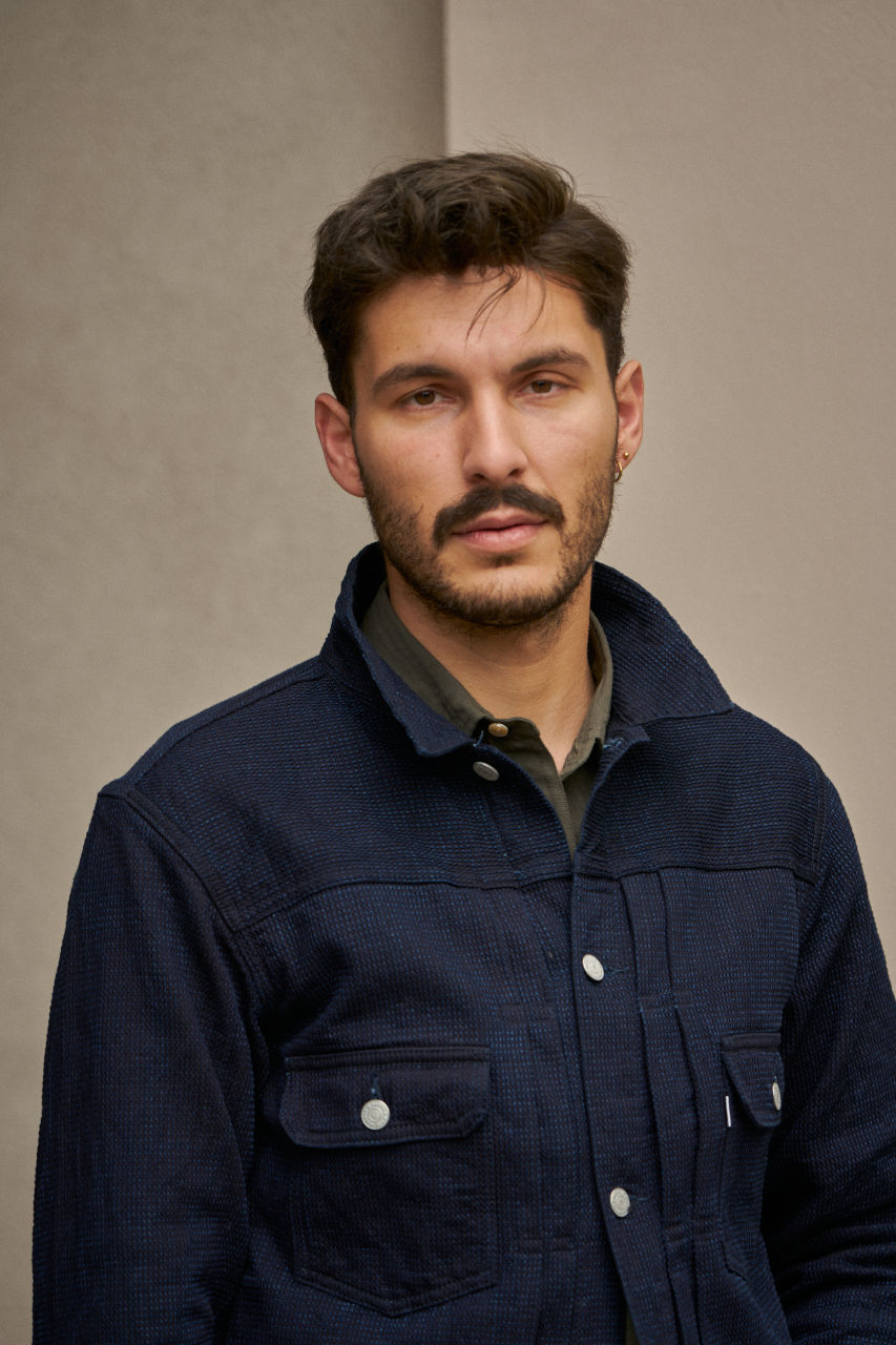 Omoto Denim 3220 Type 2 Jacket Cube Sashiko Indigo | SUNSETSTAR