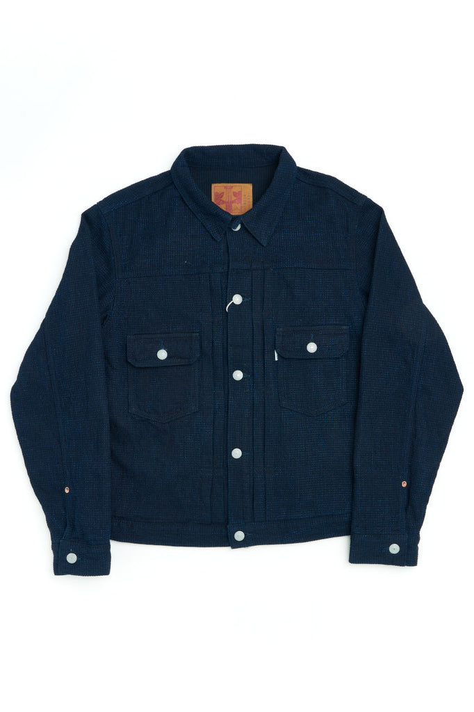 Omoto Denim 3220 Type 2 Jacket Cube Sashiko Indigo