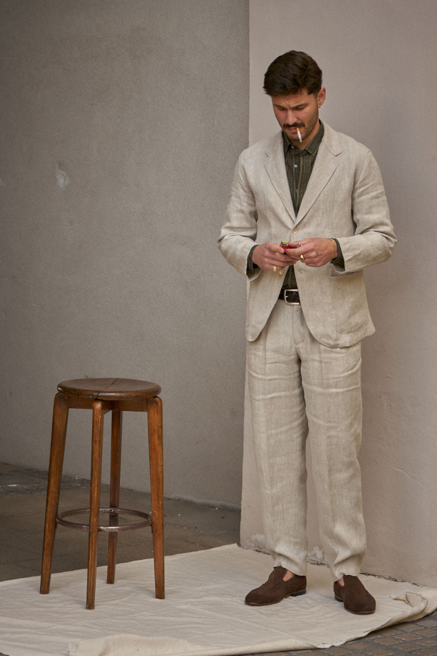 Salvatore Piccolo Jacket Chiaia KS96 Herringbone Linen