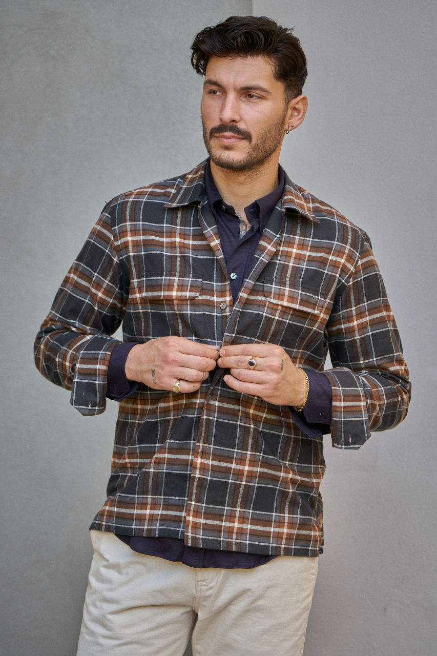 Salvatore Piccolo Overshirt Justin SW44 Plaid | SUNSETSTAR