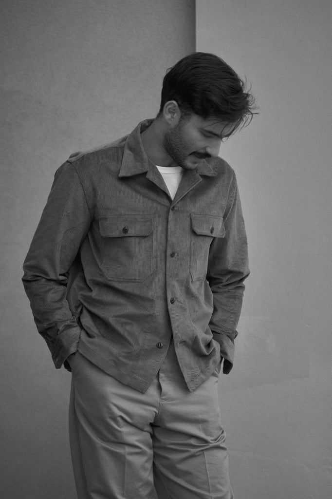 Salvatore Piccolo Overshirt Vietnam Corduroy Brick Red
