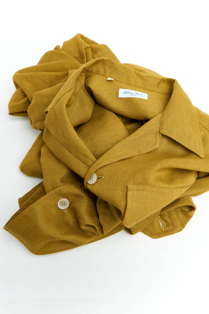 Salvatore Piccolo Overshirt Vietnam Cotton/Linen Ocher