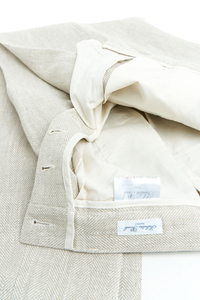 Salvatore Piccolo Pants Marcello KS96 Herringbone Linen