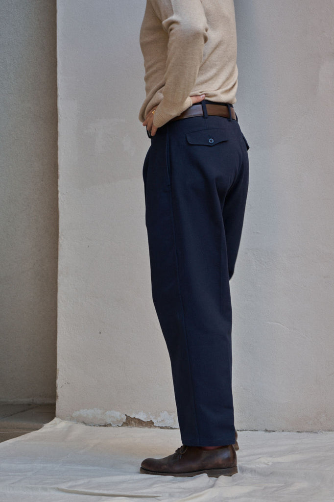 Salvatore Piccolo Pants Paul Heavy Twill Navy