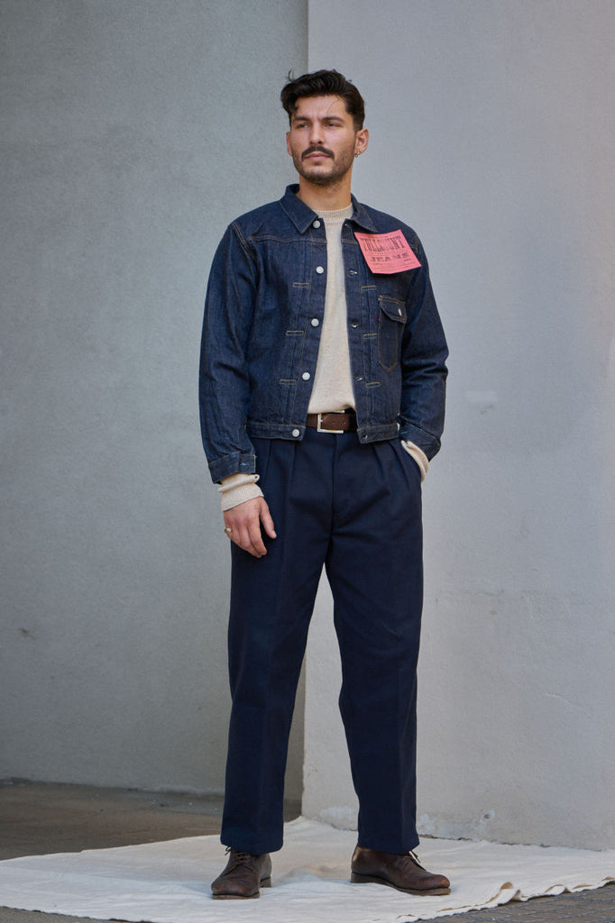 Salvatore Piccolo Pants Paul Heavy Twill Navy