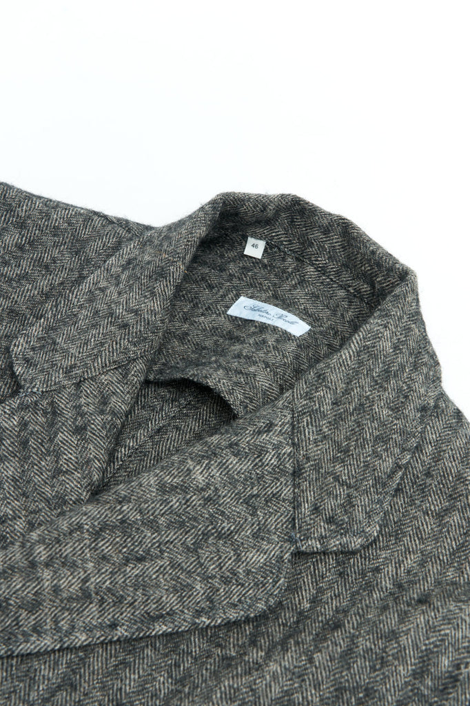 Salvatore Piccolo Jacket Chiaia Herringbone Linen/Wool Grey